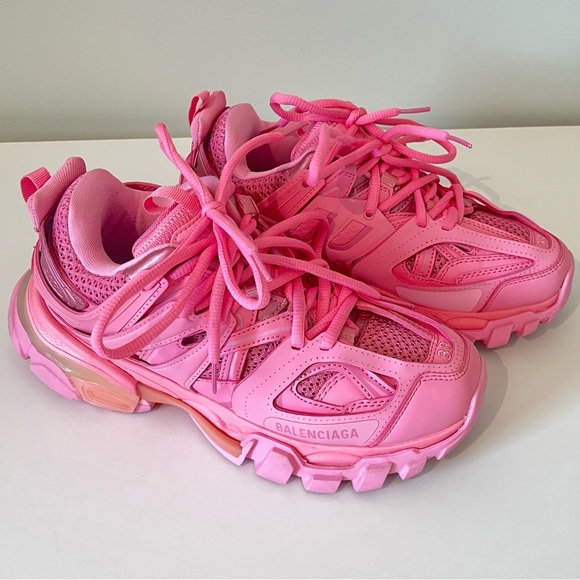 LIKE NEW Balenciaga Track Trainer Sneaker Bubblegum Pink Running Sneakers 38 8 - Picture 3 of 17